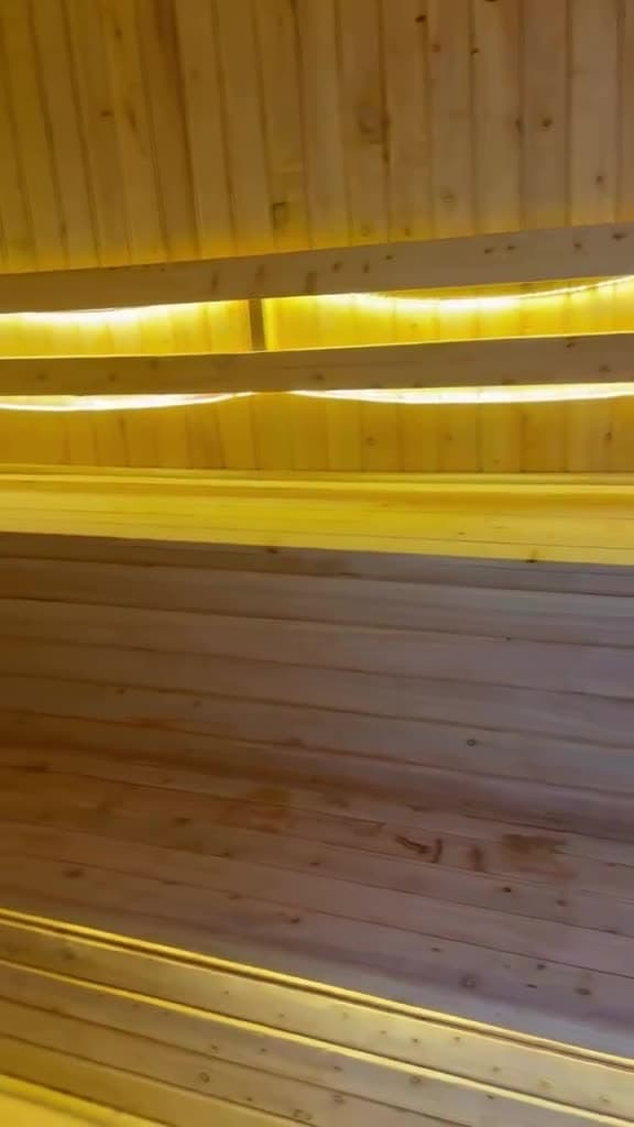 Inside the sauna and steam room at Cloisters Fitness Center